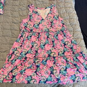 Lilly Pulitzer Pink and Blue Floral Midi Dress